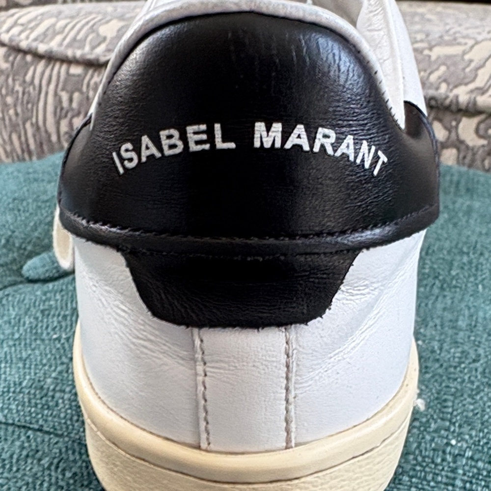 Isabel Marant White and Black Leather Sneakers - Picture 7 of 7
